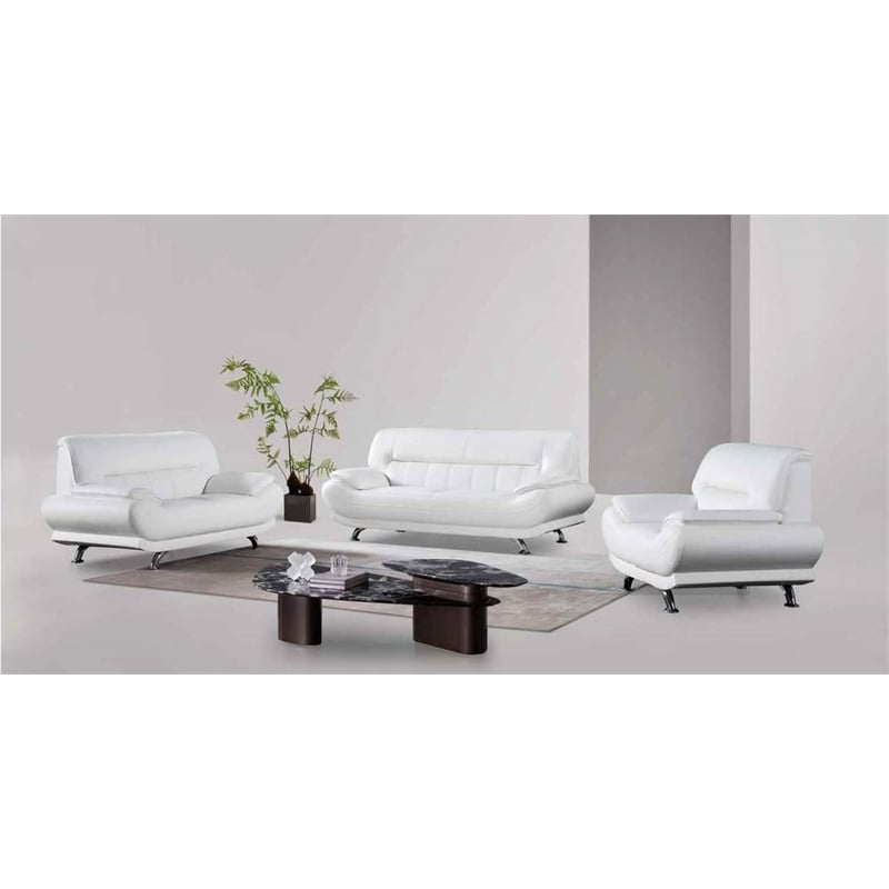 American Eagle AE709-W-SF Modern Contemporary White Faux Leather Sofa