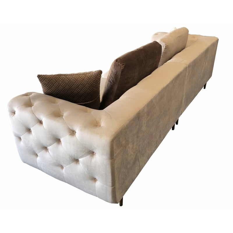 American Eagle AE-D832-CRM-4S Modern Chic Cream Fabric Extra Long Sofa