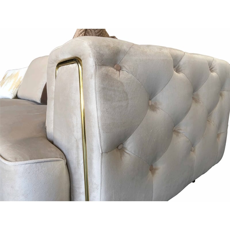 American Eagle AE-D832-CRM-4S Modern Chic Cream Fabric Extra Long Sofa