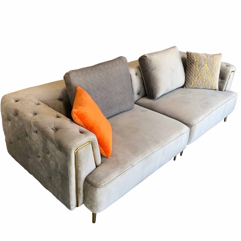 American Eagle AE-D832-GR-4S Modern Chic Gray Fabric Extra Long Sofa