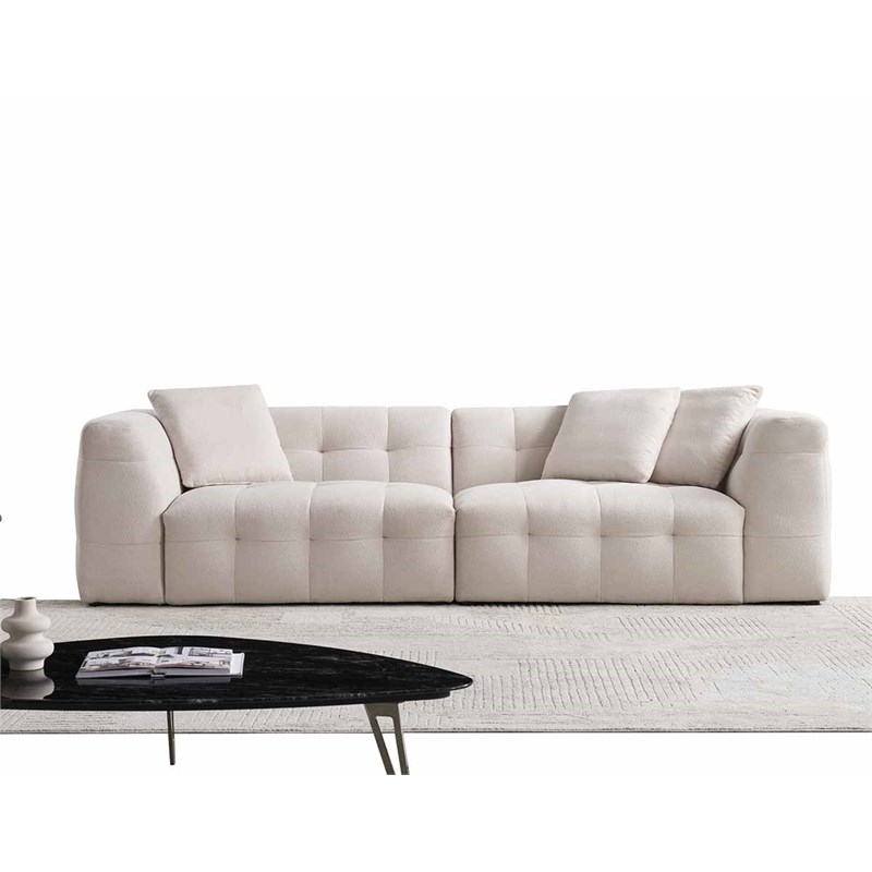 American Eagle AE-D838-IV Ivory Fabric Extra Long Sofa