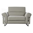 American Eagle EK012-LG-CHR Modern Light Gray Italian Top Grain Leather Chair