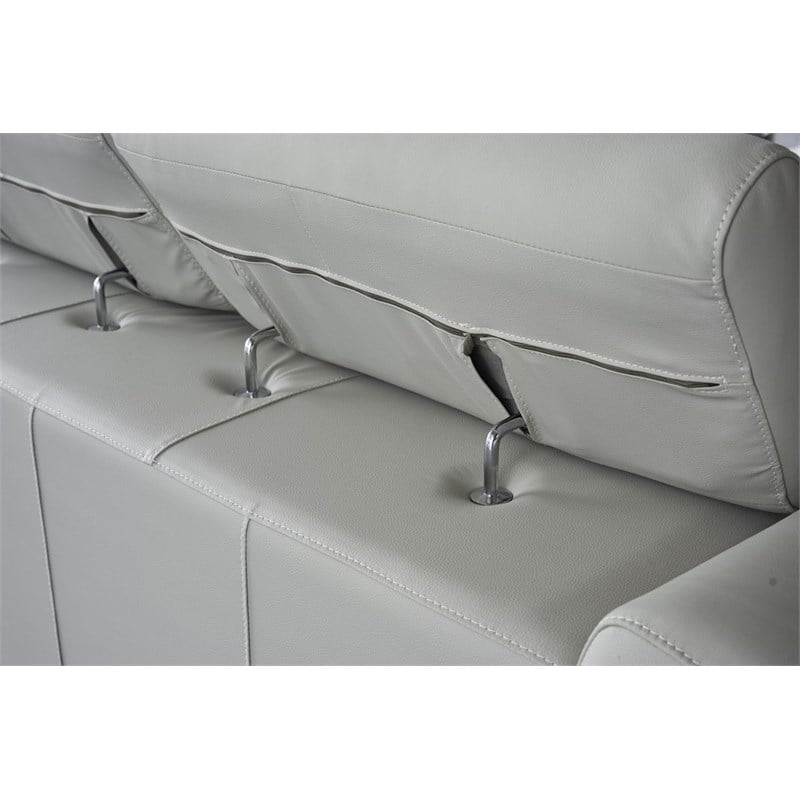 American Eagle EK012-LG-CHR Modern Light Gray Italian Top Grain Leather Chair