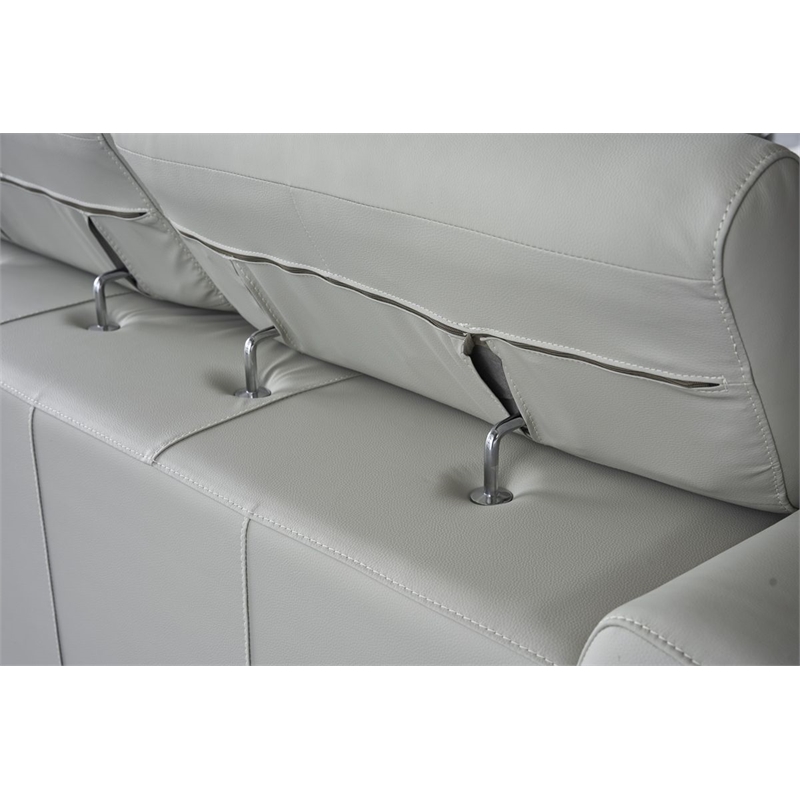 American Eagle EK012-LG-LS Modern Light Gray Italian Top Grain Leather Loveseat