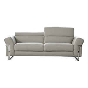 American Eagle EK012-LG-SF Modern Light Gray Italian Top Grain Leather Sofa