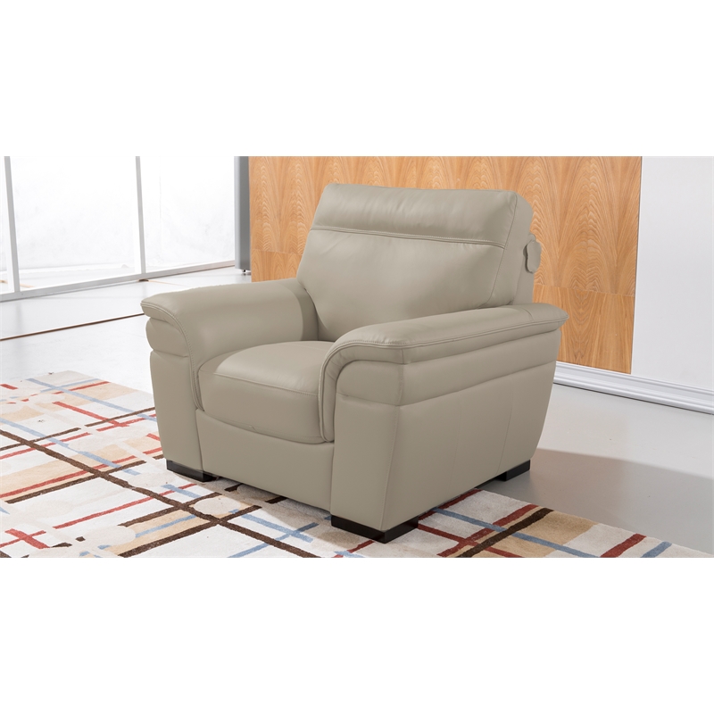 American Eagle EK020-LG-CHR Light Gray Italian Top Grain Leather Chair