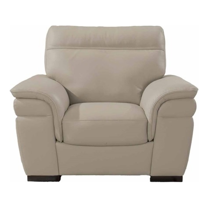 American Eagle EK020-LG-CHR Light Gray Italian Top Grain Leather Chair