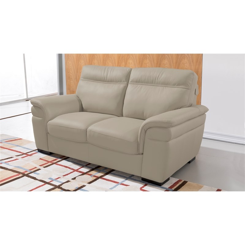 American Eagle EK020-LG-LS Light Gray Italian Top Grain Leather Loveseat