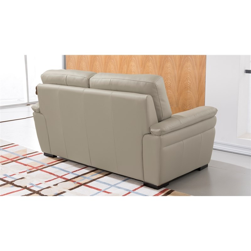 American Eagle EK020-LG-LS Light Gray Italian Top Grain Leather Loveseat