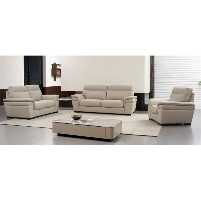 American Eagle EK020-LG-LS Light Gray Italian Top Grain Leather Loveseat