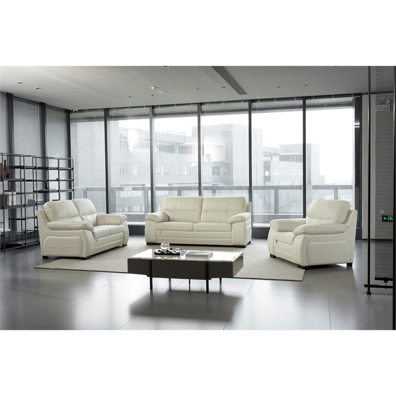 American Eagle EK041-IV-LS Ivory Italian Top Grain Leather Loveseat