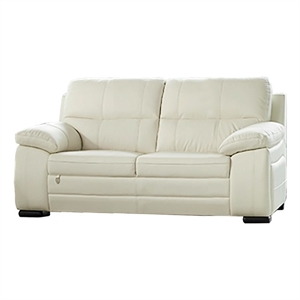 American Eagle EK041-IV-LS Ivory Italian Top Grain Leather Loveseat