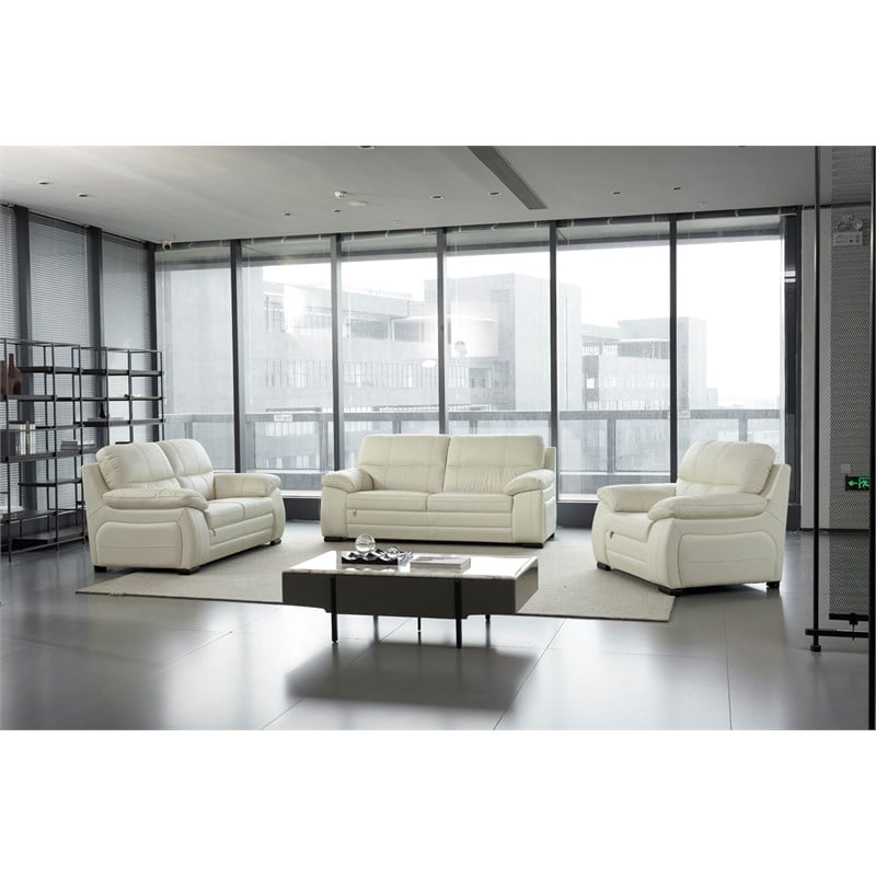American Eagle EK041-IV-SF Ivory Italian Top Grain Leather Sofa