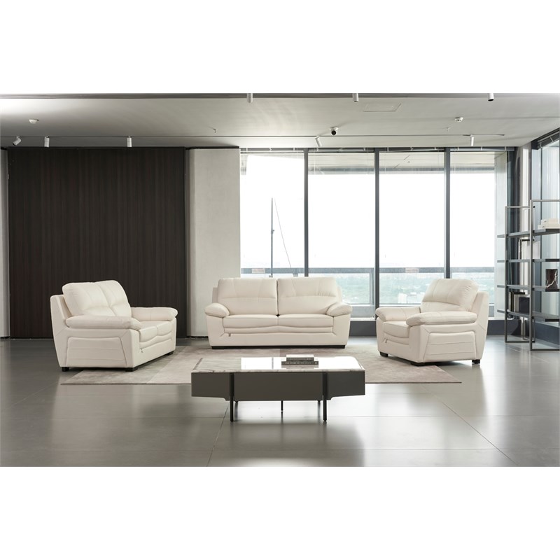 American Eagle EK045-IV-LS Ivory Italian Top Grain Leather Loveseat