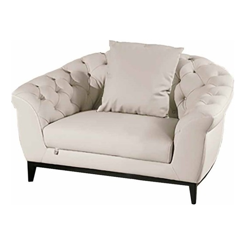 American Eagle EK093-LG-CHR Modern Light Gray Italian Top Grain Leather Chair