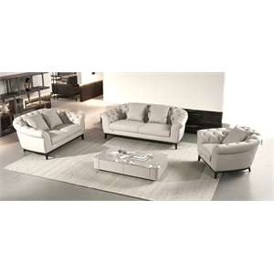 American Eagle EK093-LG-SF Modern Chic Light Gray Italian Top Grain Leather Sofa