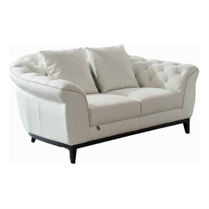 American Eagle EK093-LG-LS Modern Chic White Italian Top Grain Leather Loveseat