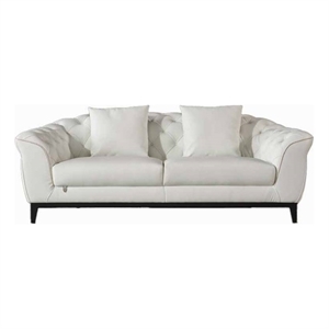 American Eagle EK093-LG-SF Modern Chic White Italian Top Grain Leather Sofa