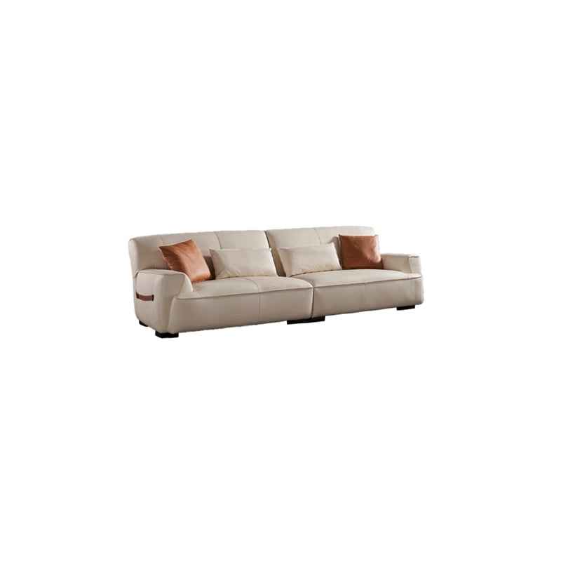 American Eagle EK2232 Modern Cream Italian Top Grain Leather Extra Long Sofa
