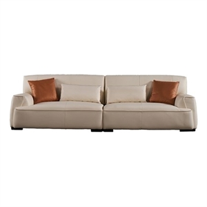 American Eagle EK2232 Modern Cream Italian Top Grain Leather Extra Long Sofa