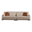 American Eagle EK2232 Modern Cream Italian Top Grain Leather Extra Long Sofa
