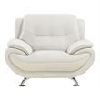 American Eagle EK9600-IV-CHR Modern Contemporary Ivory Genuine Leather Chair