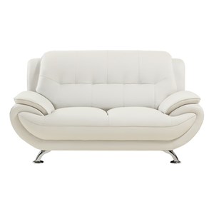 American Eagle EK9600-IV-LS Modern Contemporary Ivory Genuine Leather Loveseat
