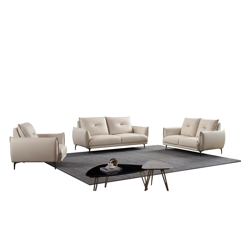 American Eagle EK-D835-IV-LS Modern Ivory Italian Top Grain Leather Loveseat