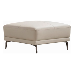 American Eagle EK-D835-IV-OT Modern Ivory Italian Top Grain Leather Ottoman