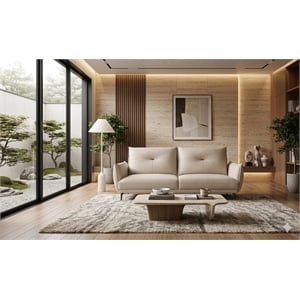 American Eagle EK-D835-IV-SF Modern Ivory Italian Top Grain Leather Sofa