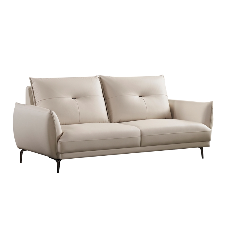American Eagle EK-D835-IV-SF Modern Ivory Italian Top Grain Leather Sofa