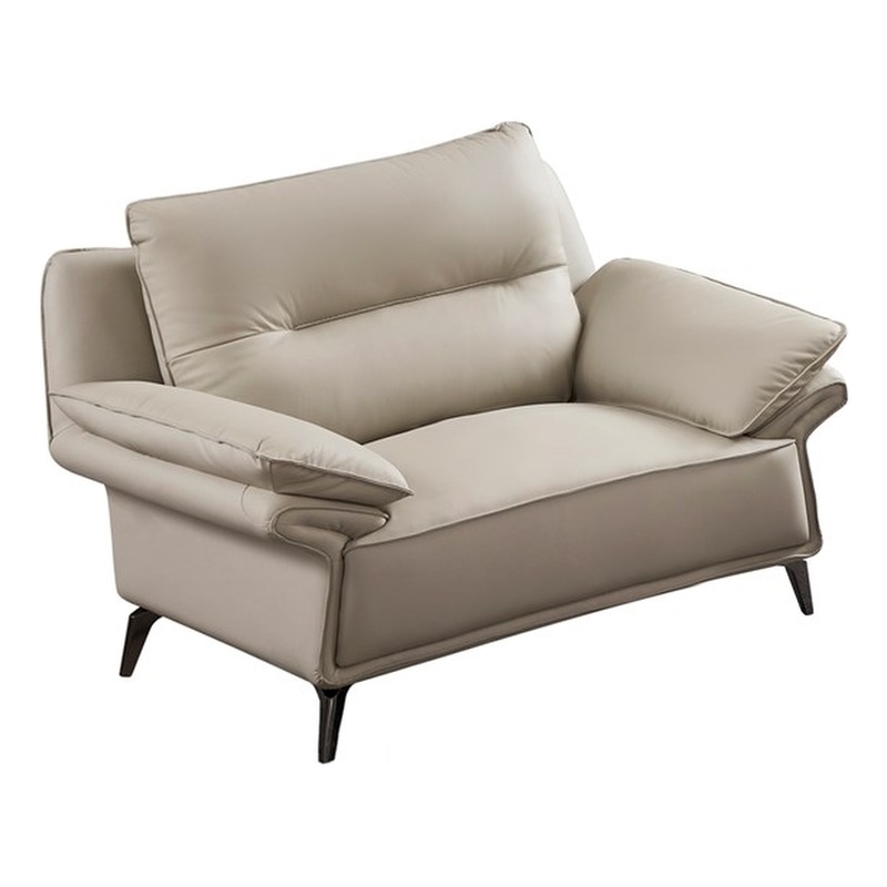 American Eagle EK-D836-LG-CHR Modern Light Gray Italian Top Grain Leather Chair