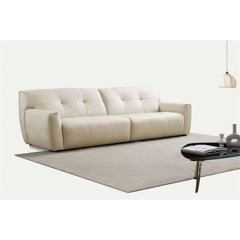 American Eagle EK-D840 Modern Ivory Italian Top Grain Leather Extra Long Sofa