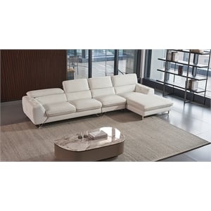 American Eagle EK-L030L-W White Italian Top Grain Leather Sectional Sofa Set
