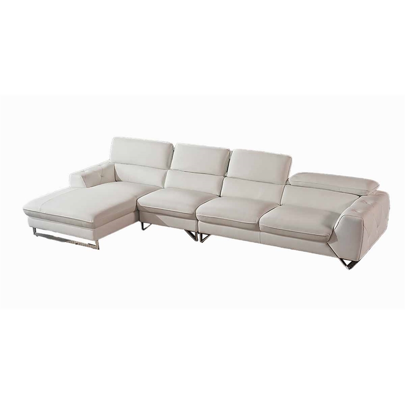 American Eagle EK-L030R-W White Italian Top Grain Leather Sectional Sofa Set