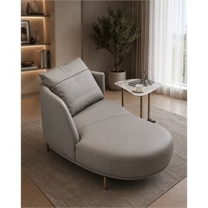 American Eagle EK-Y1000R-DG Dark Gray Italian Top Grain Leather Chaise Lounges