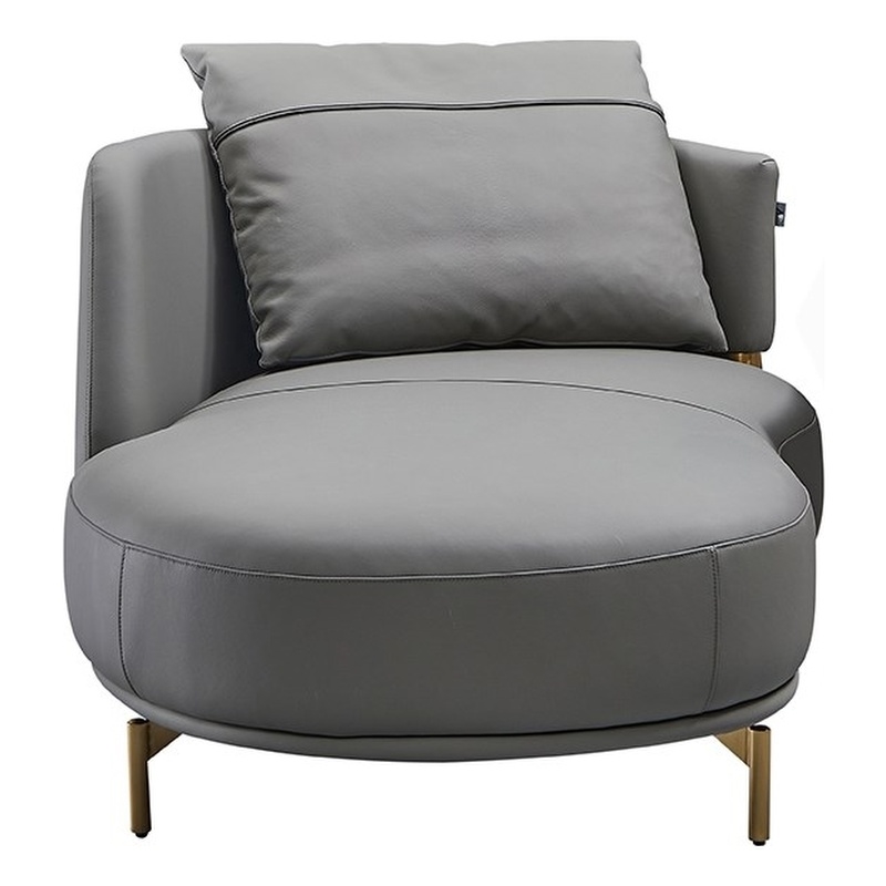 American Eagle EK-Y1000R-DG Dark Gray Italian Top Grain Leather Chaise Lounges