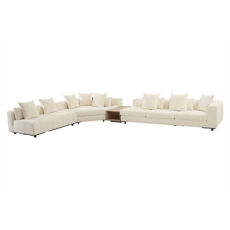 American Eagle AE3807 4PC Ivory Soft Fabric Large Sectional Sofa Set