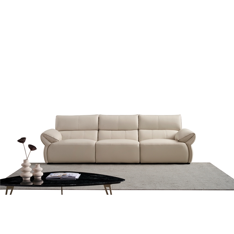 American Eagle EK-D833-IV-4S Ivory Italian Top Grain Leather Extra Long Sofa