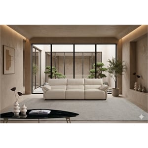American Eagle EK-D833-IV-4S Ivory Italian Top Grain Leather Extra Long Sofa