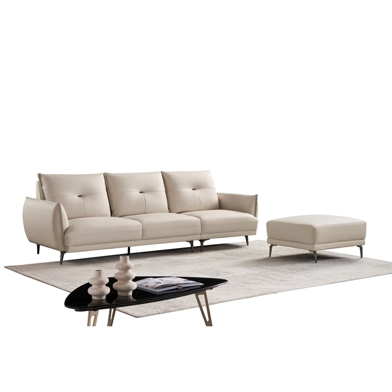 American Eagle EK-D835-IV-4S Ivory Italian Top Grain Leather Extra Long Sofa