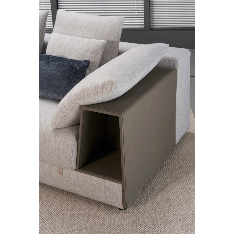 American Eagle AE-L8013R-LG Light Gray Fabric Sectional Sofa Console Table Set