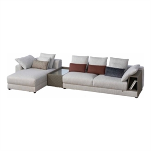 American Eagle AE-L8013R-LG Light Gray Fabric Sectional Sofa Console Table Set