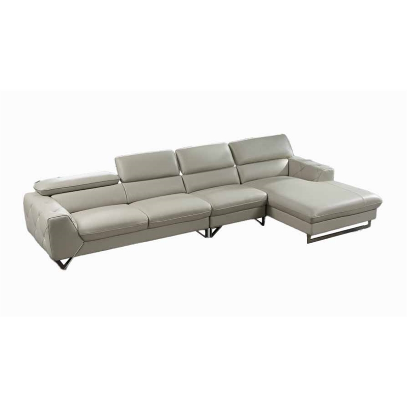 American Eagle EK-L030L-LG Light Gray  Top Grain Leather Sectional Sofa Set