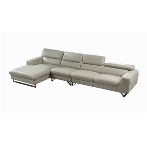 American Eagle EK-L030R-LG Light Gray  Top Grain Leather Sectional Sofa Set