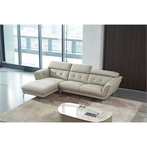 American Eagle EK-L083 Light Gray Top Grain Leather Sectional Sofa Set