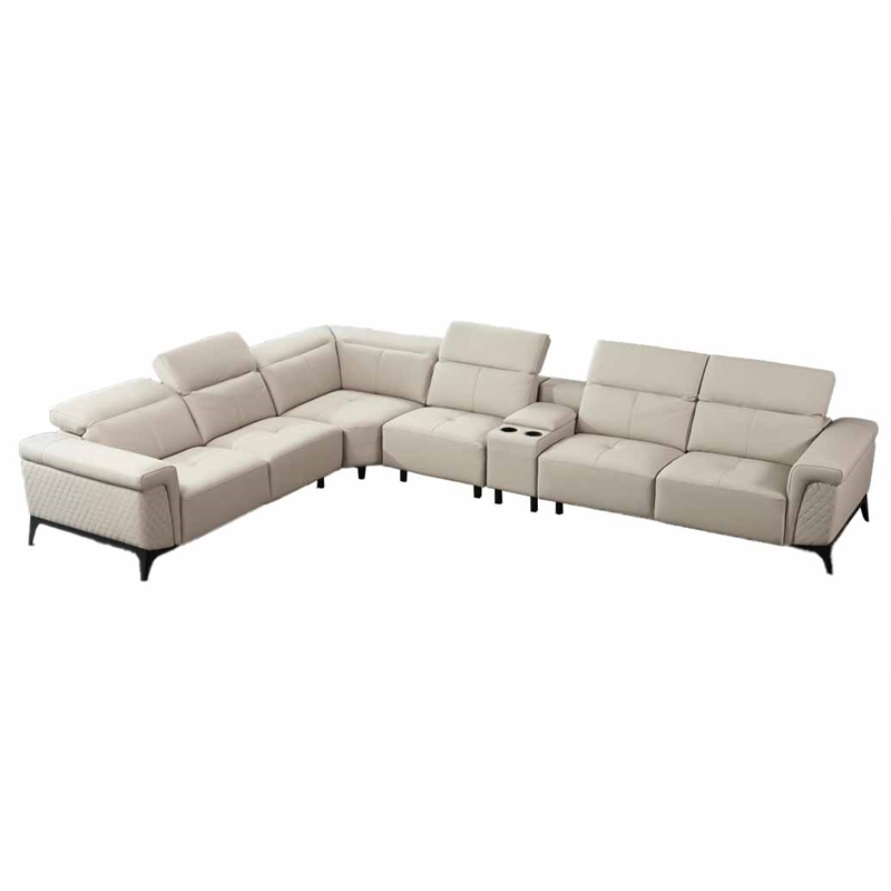 American Eagle EK-L095M-LG   Light Gray  Top Grain Leather Sectioanl Sofa Set