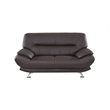 American Eagle EK-B118 Modern  Dark Chocolate Brown Genuine Leather Loveseat