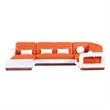 American Eagle AE-LD800R-ORG.W Orange/White Multi-Color Faux Leather Sectional