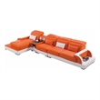 American Eagle AE-LD812R-ORG.IVR Orange/Ivory Multi-Color Faux Leather Sectional